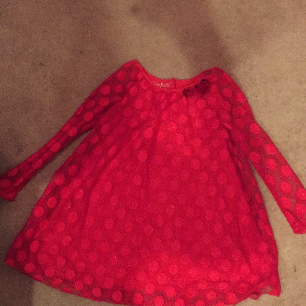 Gorgeous red holiday dress with overlay